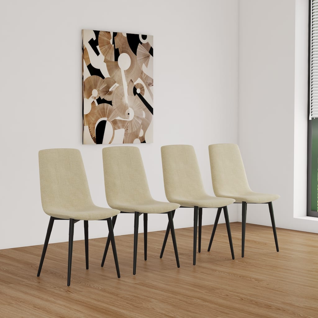 Dining Chairs Set of 4,Modern Kitchen Dining Room Chairs,Upholstered Dining Accent Chairs in linen Cushion Seat