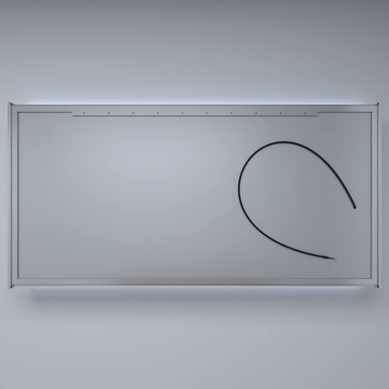 GDFStudio - Delmar Modern Aluminum LED Lighted Medicine Cabinet with Mirror Anti Fog and Digital Clock