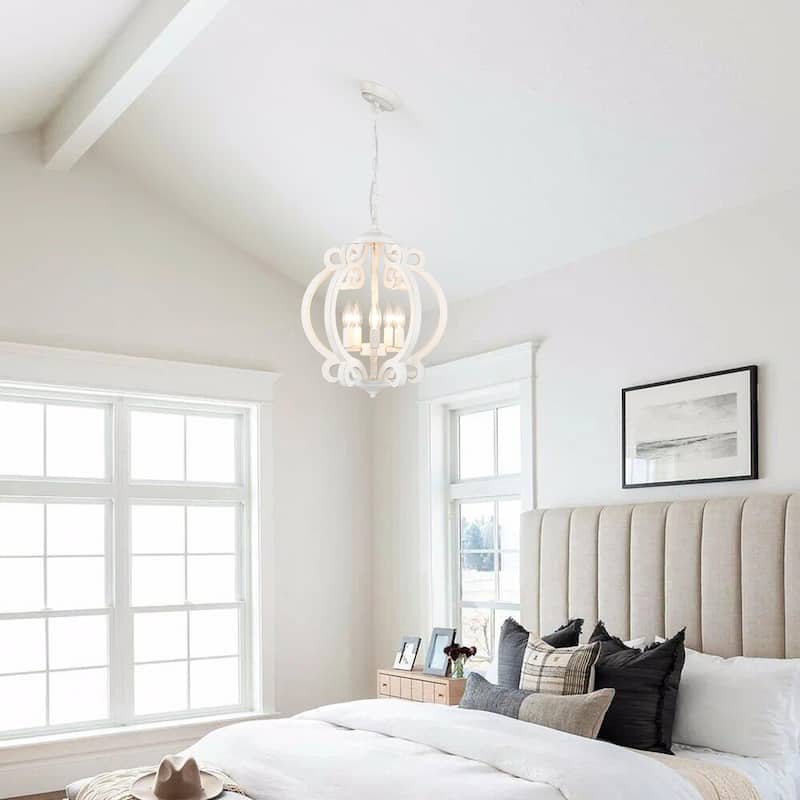 5-Light Candlestick Vintage Hanging Linear Chandelier Lighting Island Chandelier for Kitchen Island