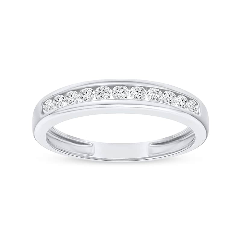 IGI Certified 1/4ct TDW Diamond Wedding Band in 14K White Gold for Women