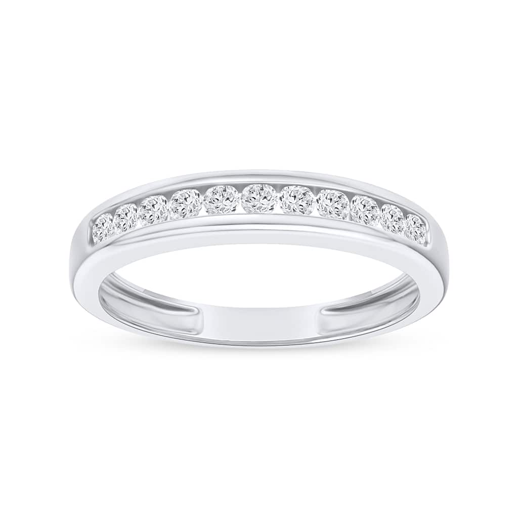 IGI Certified 1/4ct TDW Diamond Wedding Band in 14K White Gold for Women