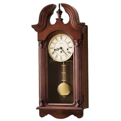 Howard Miller David Grandfather Clock Style Chiming Wall Clock with Pendulum, Vintage, Old World, Classic Design, Reloj De Pared