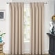 preview thumbnail 59 of 58, DriftAway Pinch Pleat Linen Textured Semi Sheer Solid Curtains Back Tabs 30" width x 84 " length - Beige