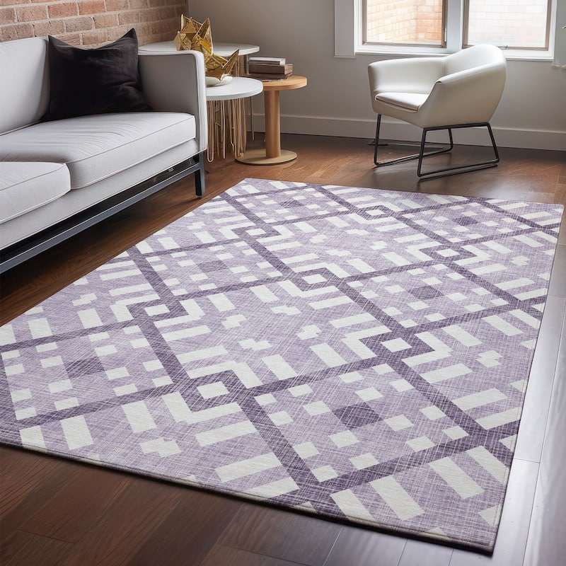 Premium Washable Super Soft Contemporary Geo Mayfield Rug - Purple - 2' 6" x 3' 10" - Rectangle