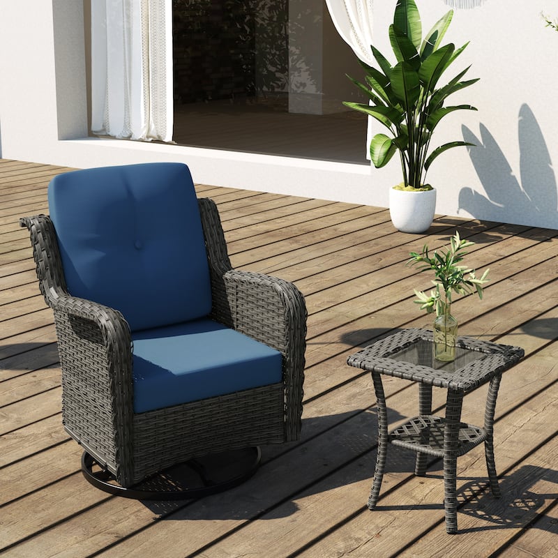 Outdoor Rattan Rocker Wicker Swivel Rocking Chair