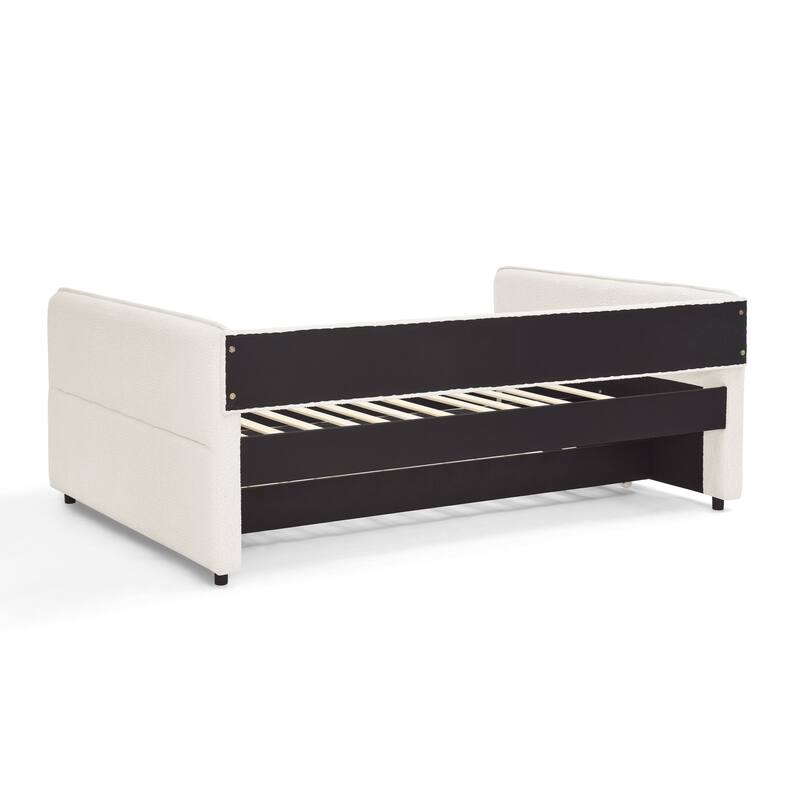 Daybed with Trundle Upholstered Tufted Sofa Bed