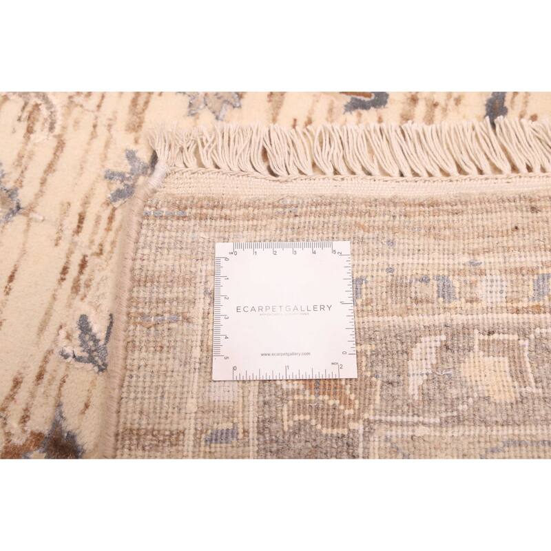 ECARPETGALLERY Hand-knotted Mirzapur Light Brown Viscose, Wool Rug - 9'0 x 11'11