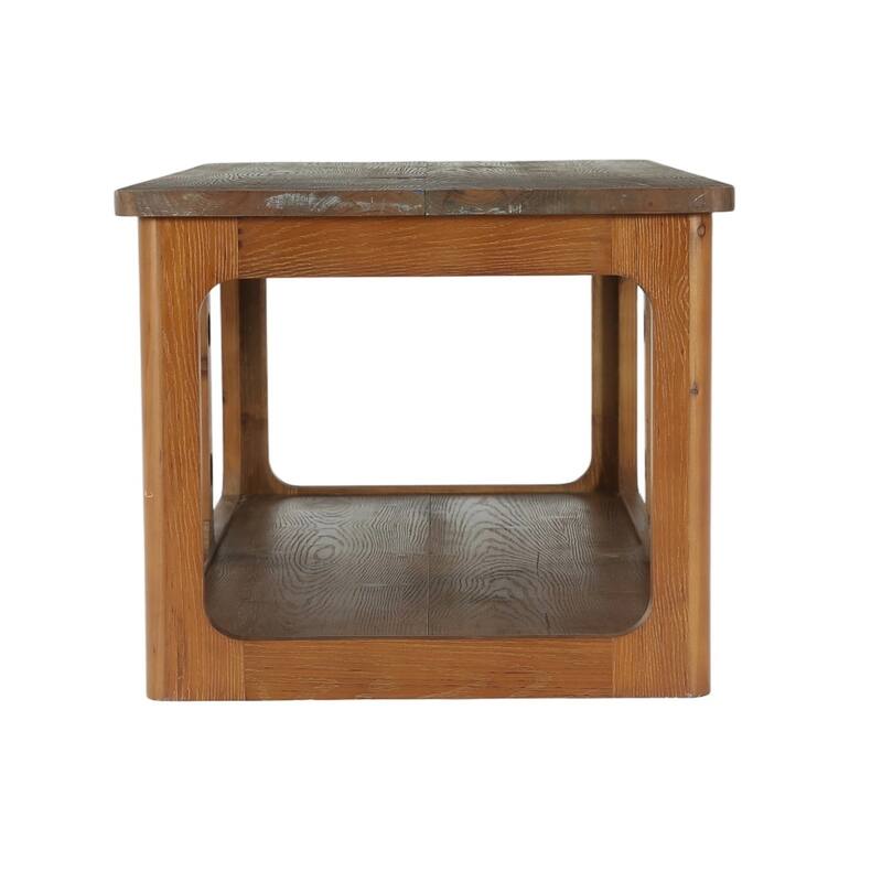 47.24" Solid Wood Coffee Table with Storage Shelf