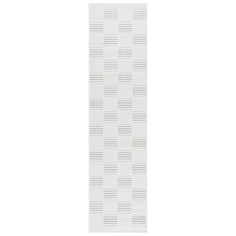 SAFAVIEH Stella Arite Transitional Indoor/Outdoor Washable Backyard Patio Rug - 2'3" x 8' Runner - Ivory/Beige