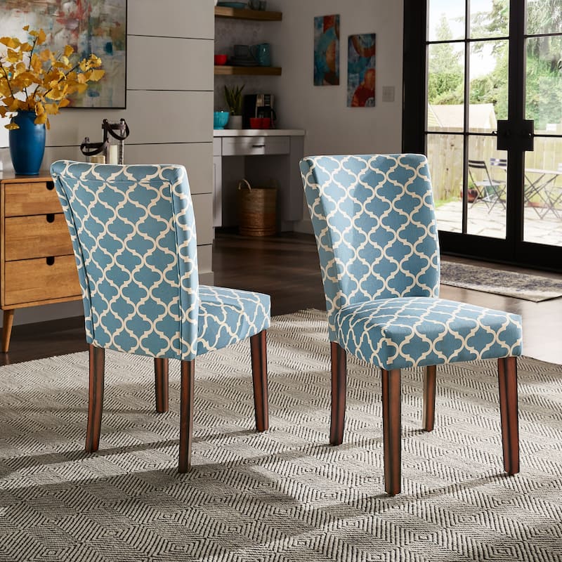 Catherine Moroccan Pattern Fabric Parsons Dining Chair (Set of 2) by iNSPIRE Q Bold