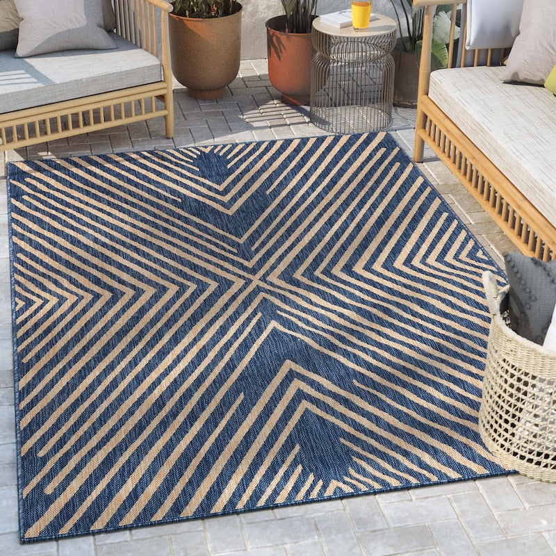 Well Woven Medusa Kesia Indoor Outdoor Striped Modern Area Rug