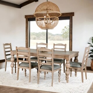 Furniture of America Trenden Modern Farmhouse 7-Piece Solid Wood 78 ...