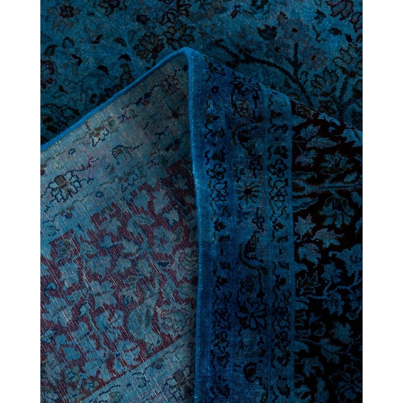Fine Vibrance One-of-a-Kind Hand-Knotted Area Rug - Blue, 8' 1" x 10' 3" - 8' 1" x 10' 3"