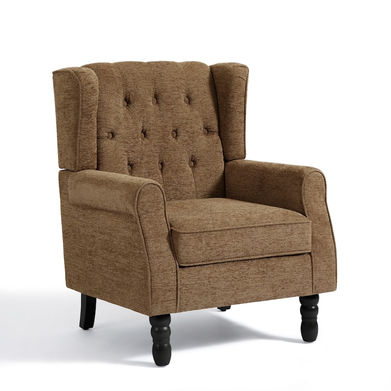 Modern Button Tufted Wingback Accent Chair Upholstered Armchair