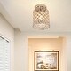 preview thumbnail 2 of 8, Modern Crystal Semi-flush Mount Ceiling Light Fixture Mini Chandelier - 7.9x5.9"(HxDia)