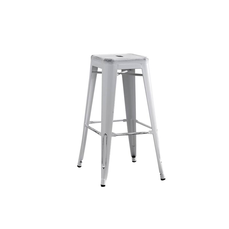 AC Pacific 30 In Metal Backless Barstool Set of 2