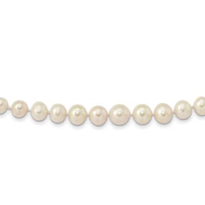 Curata 14k Yellow Gold 7-11mm White Freshwater Cultured Graduated Necklace,18"