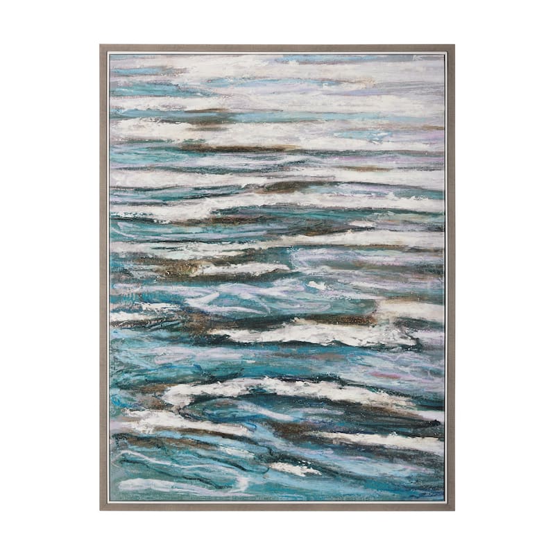 Sunshine Glare on The Waves I (45 x 60) Framed Canvas Art Print - I Large