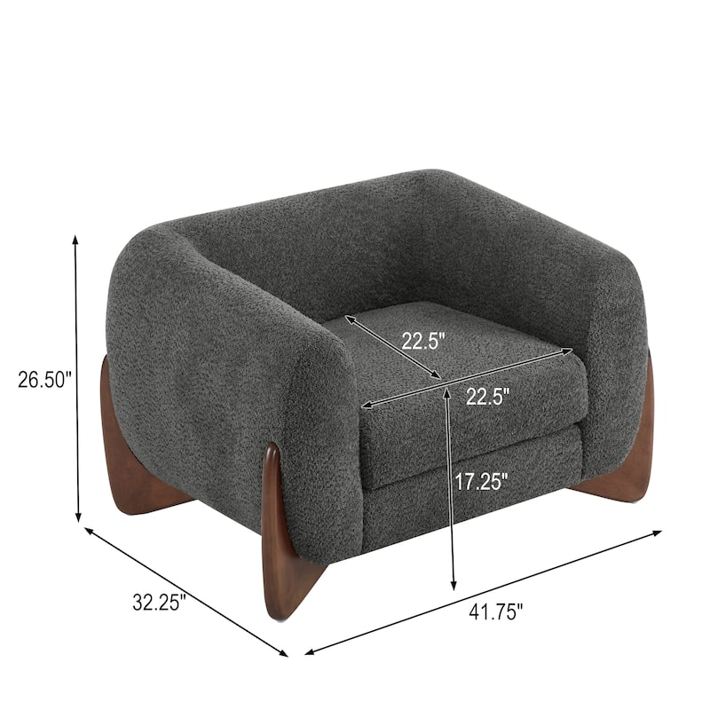 Tina Modern Upholstered Boucle Arm Club Chair by Christopher Knight Home