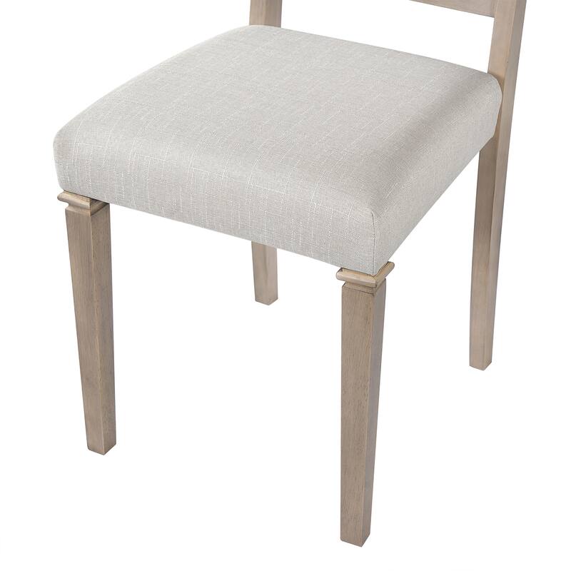 6-Piece Dining Table Set, Including 1 Rectangular Table, 4 Upholstered Chairs & 1 Bench, Wooden Kitchen Table & Chair Set