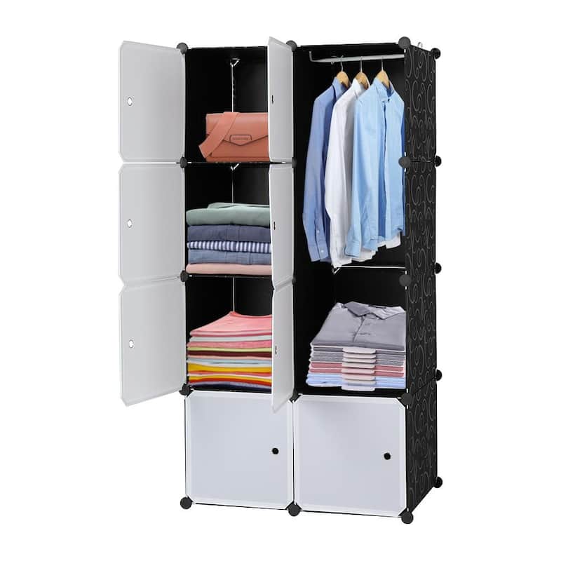 8 Cubes Portable Closet Wardrobe - White