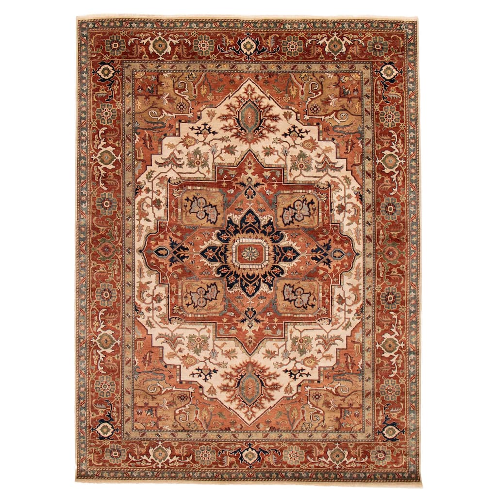 ECARPETGALLERY Hand-knotted Jules Sultane Ivory Wool Rug - 8'10 x 11'9