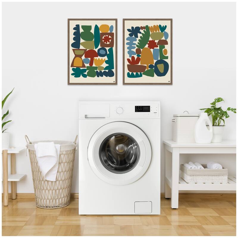 Kate and Laurel Walnut Garden Song 2 Piece Framed Canvas Wall Art Set by Kelly Knaga