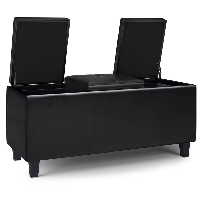 Tray Storage Ottoman with Lift Up Lids