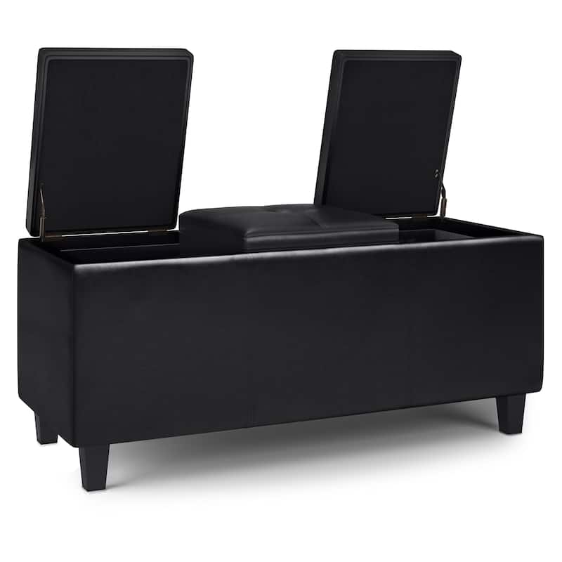 WYNDENHALL Franklin 42 inch Wide Contemporary Rectangle Storage Ottoman
