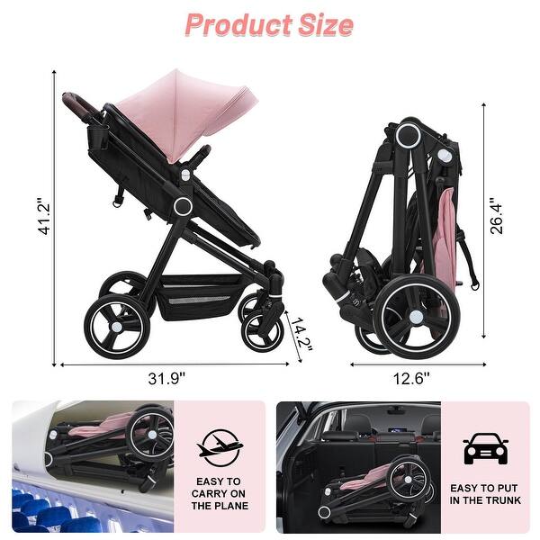 dimension image slide 1 of 3, Convertible Baby Stroller for Toddler 1-3