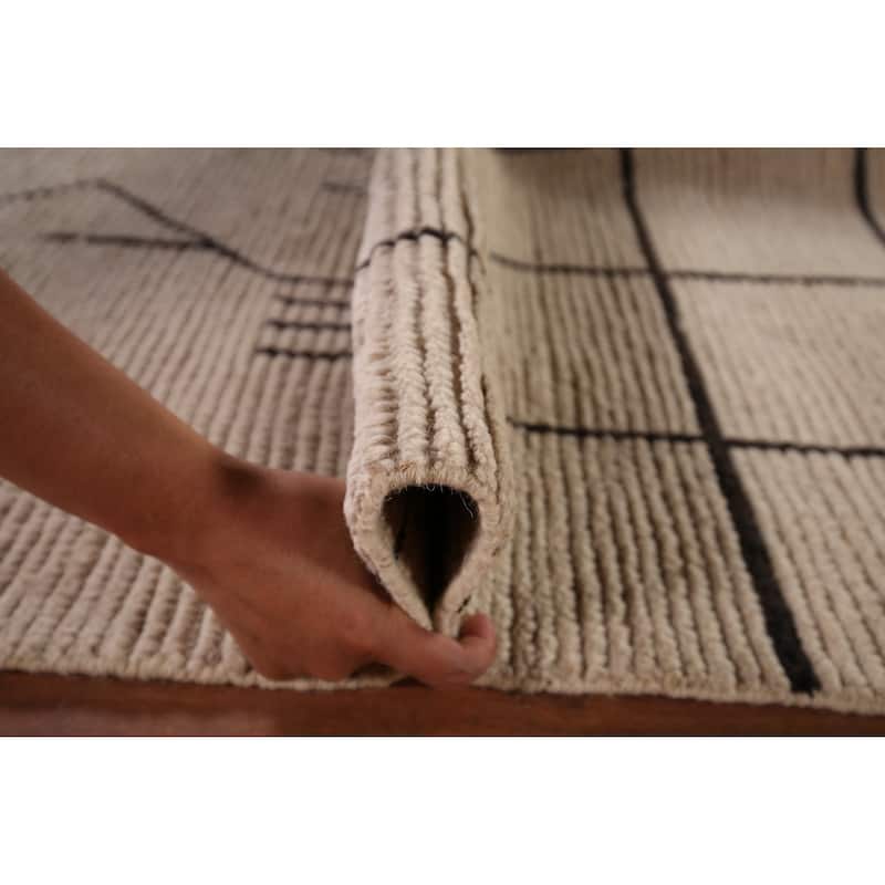 Trellis Moroccan Area Rug Handmade Wool Carpet - 8'0"x 10'9"