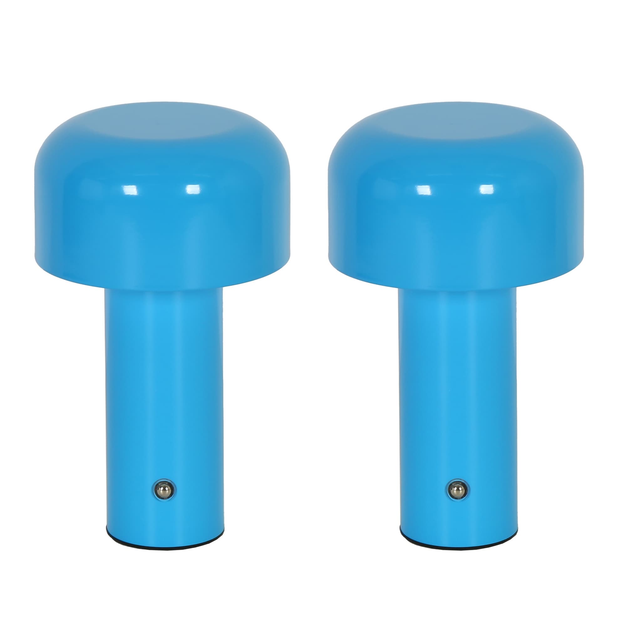 2-Pack 8.5 in. Blue Rechargeable Mini Table Lamps with Integrated LED - 4.9"D