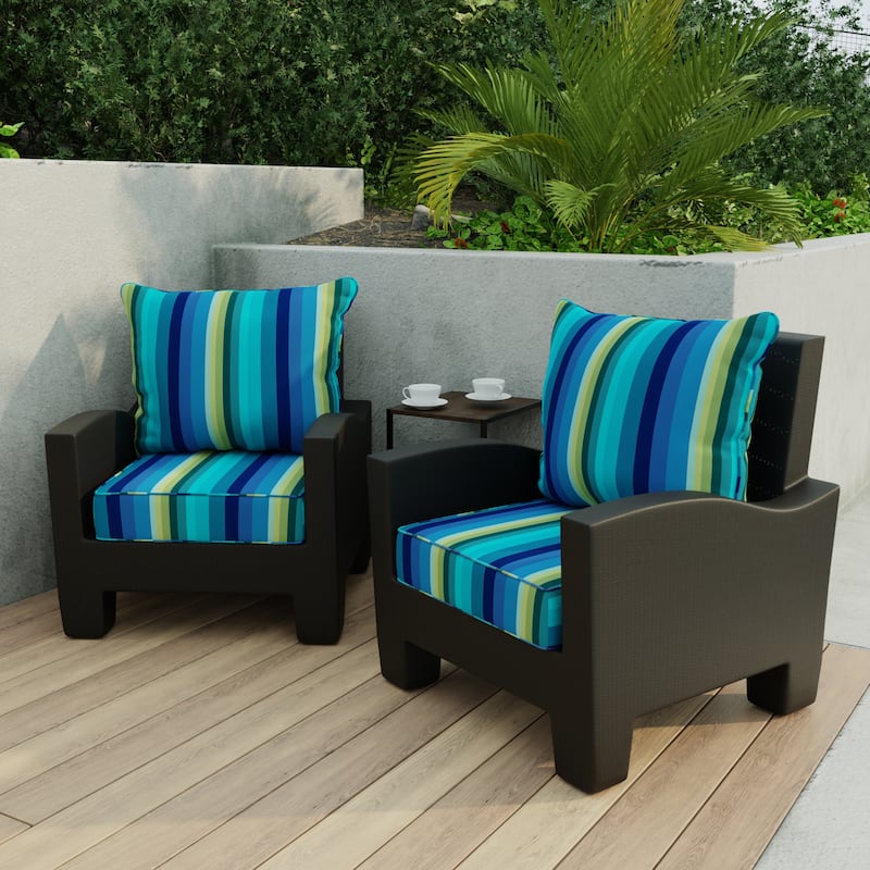 24" x 47" Outdoor Deep Seat Cushion Set with Welt - 46.5'' L x 24'' W x 6'' H