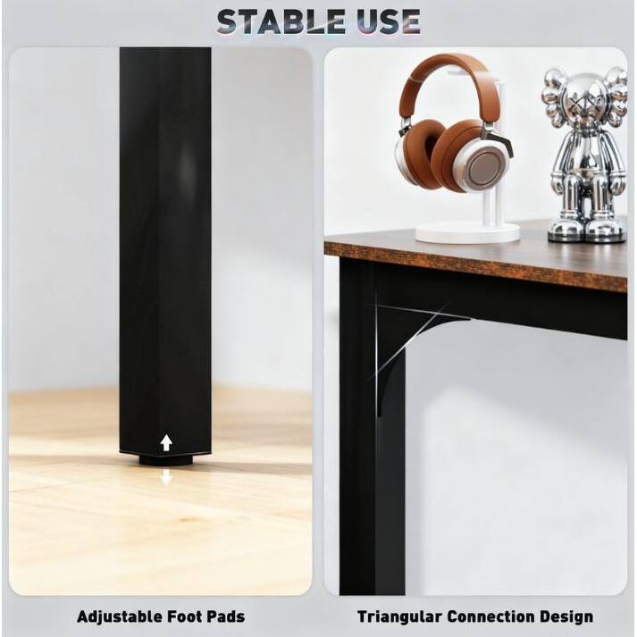 Desktop Desk with Metal Legs,Computer Desk,For Home and Office