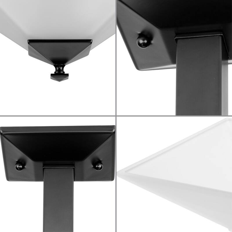 Clifton Heights Collection 12-3 4" Two-Light Modern Farmhouse Matte Black Etched Glass Semi-Flush Mount Light