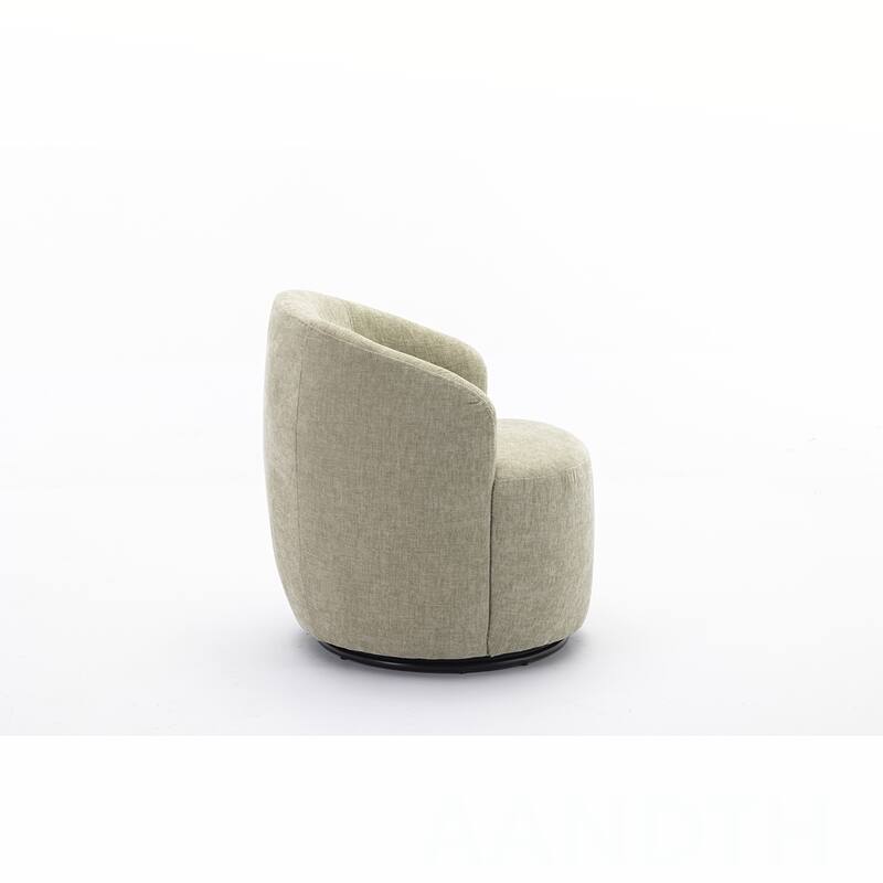 Chenille Swivel Barrel Chair