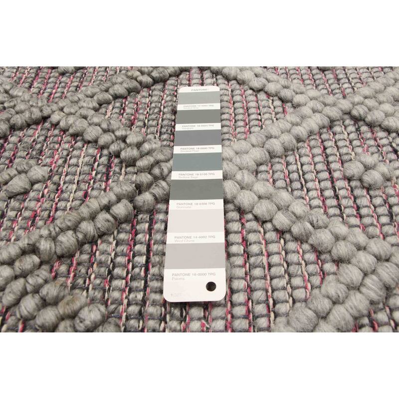 ECARPETGALLERY Braid weave Sienna Grey Wool Rug - 5'1 x 7'8