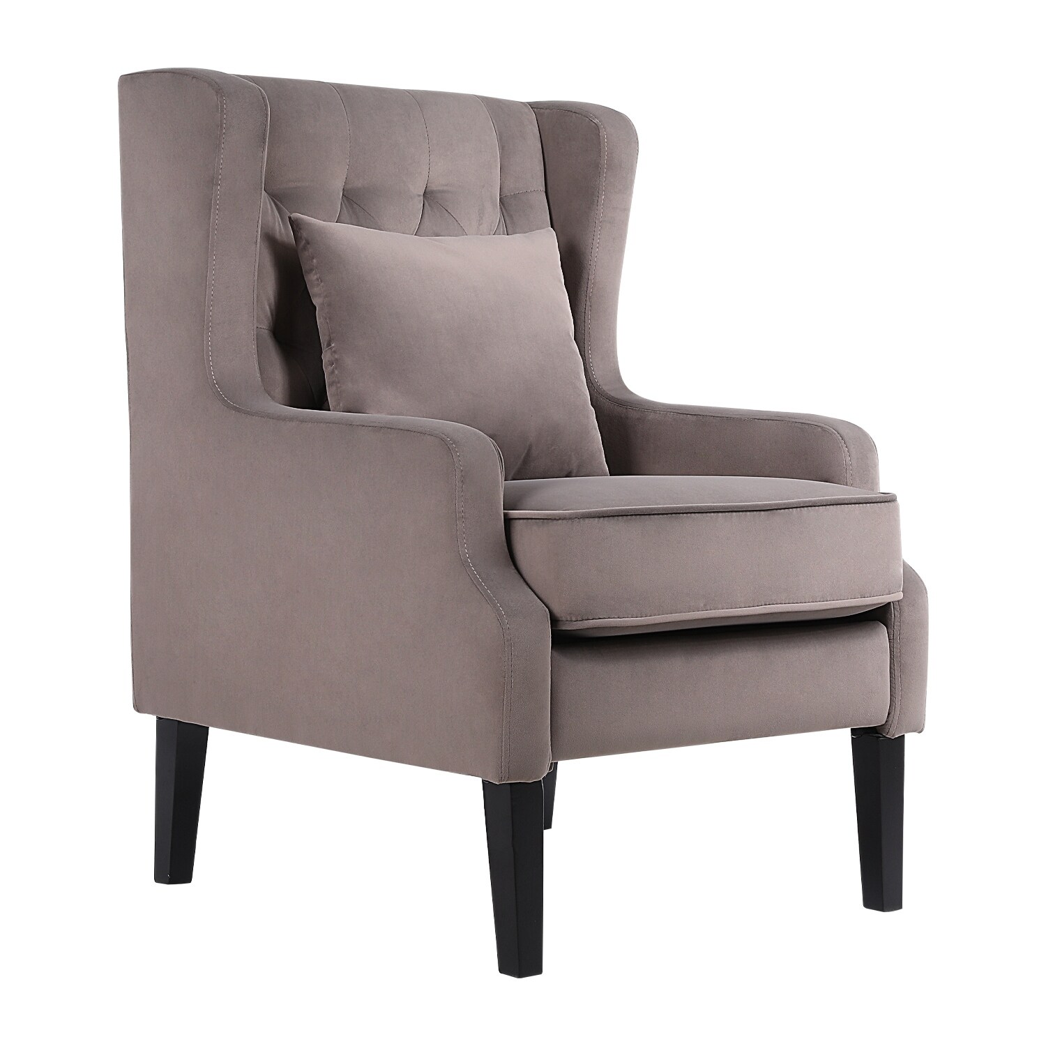Velvet Single Person Sofa Chair Solid Wood Legs High Backrest