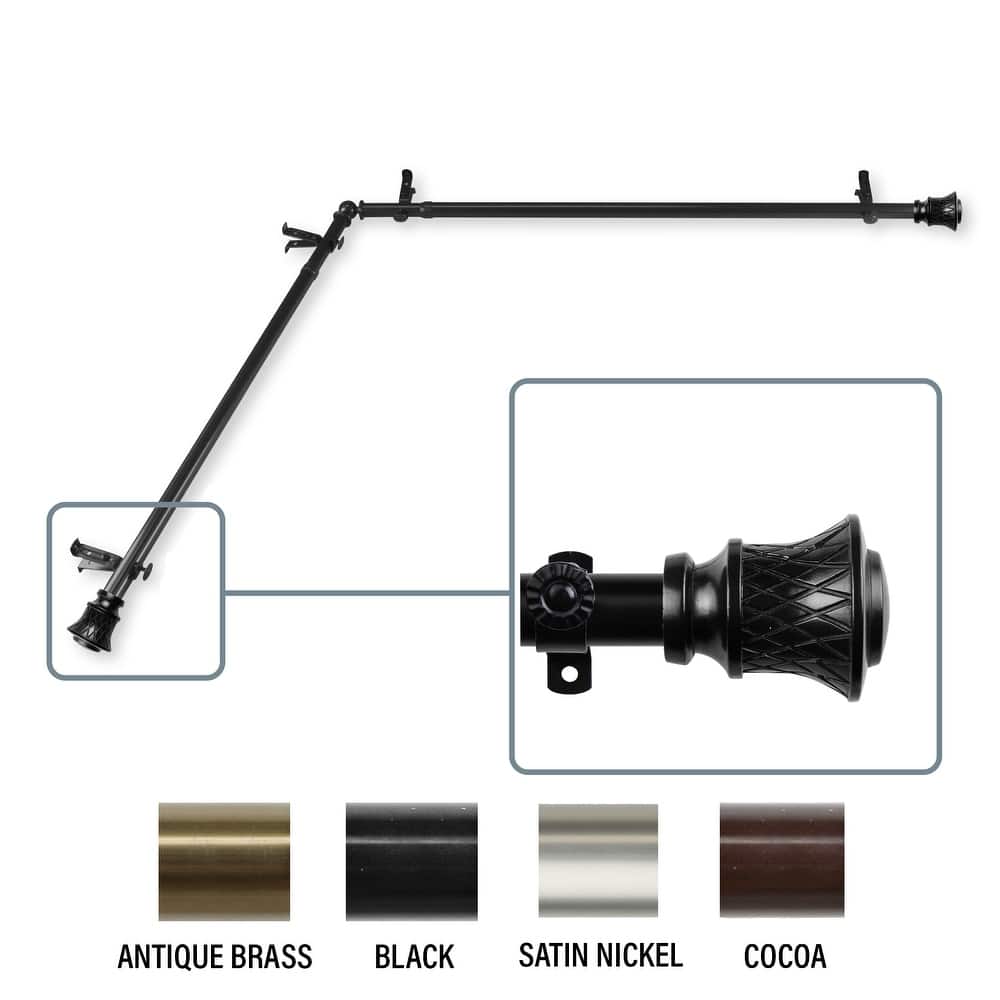 InStyleDesign Simona Corner Window Curtain Rod 13/16 inch dia.