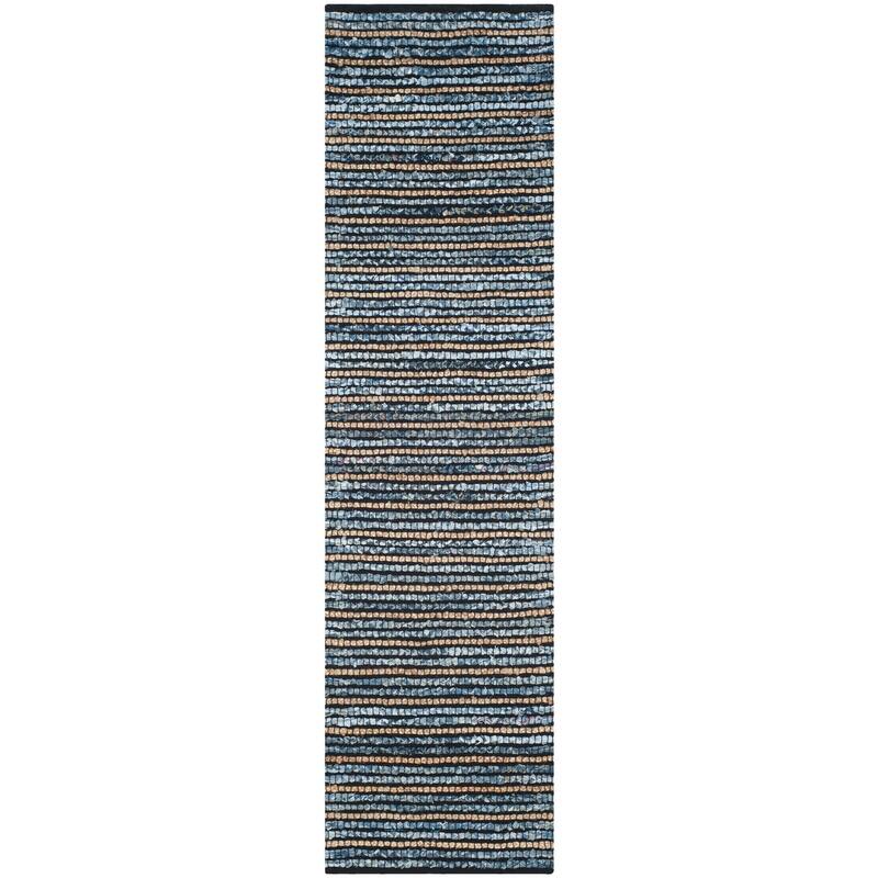 SAFAVIEH Handmade Cape Cod Leva Bohemian Jute Rug - 2'3" x 6' Runner - Blue/Natural