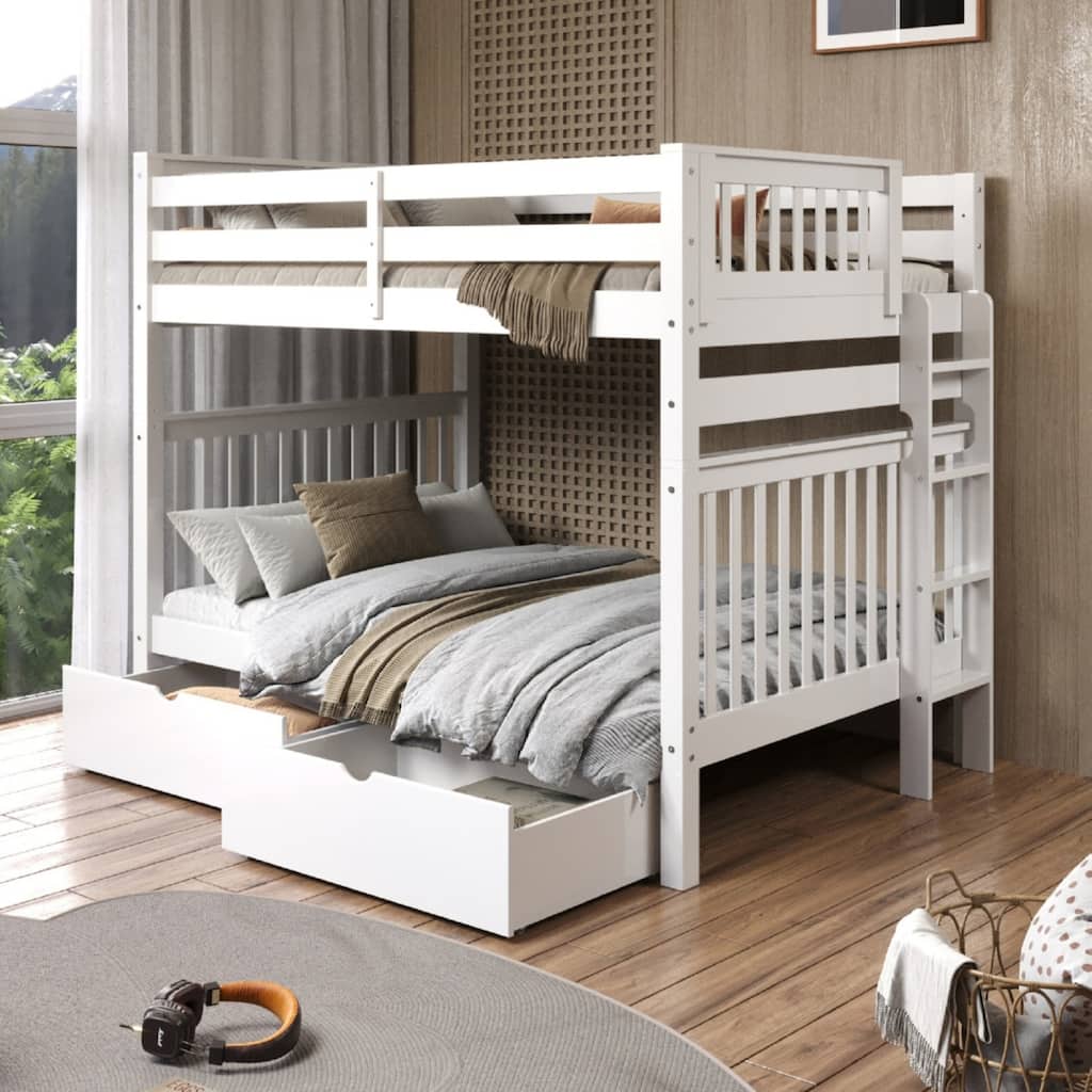 Taylor & Olive Trillium Full over Full Bunk Bed, 2 Drawers