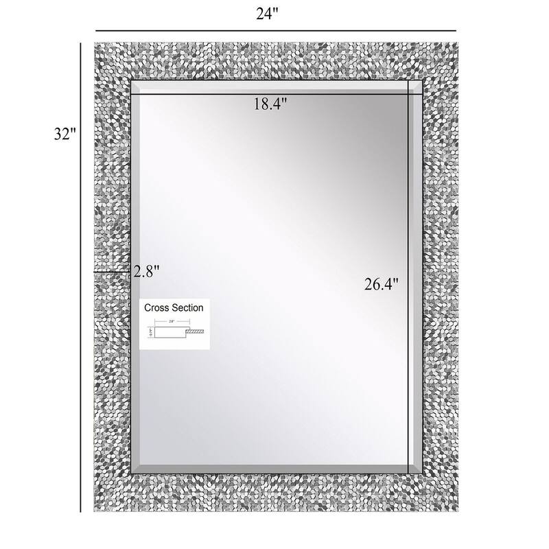Mirror Trend Sparkling Mosaic Framed Accent Mirror