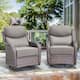 Option Brwon Wicker Grey Cushion