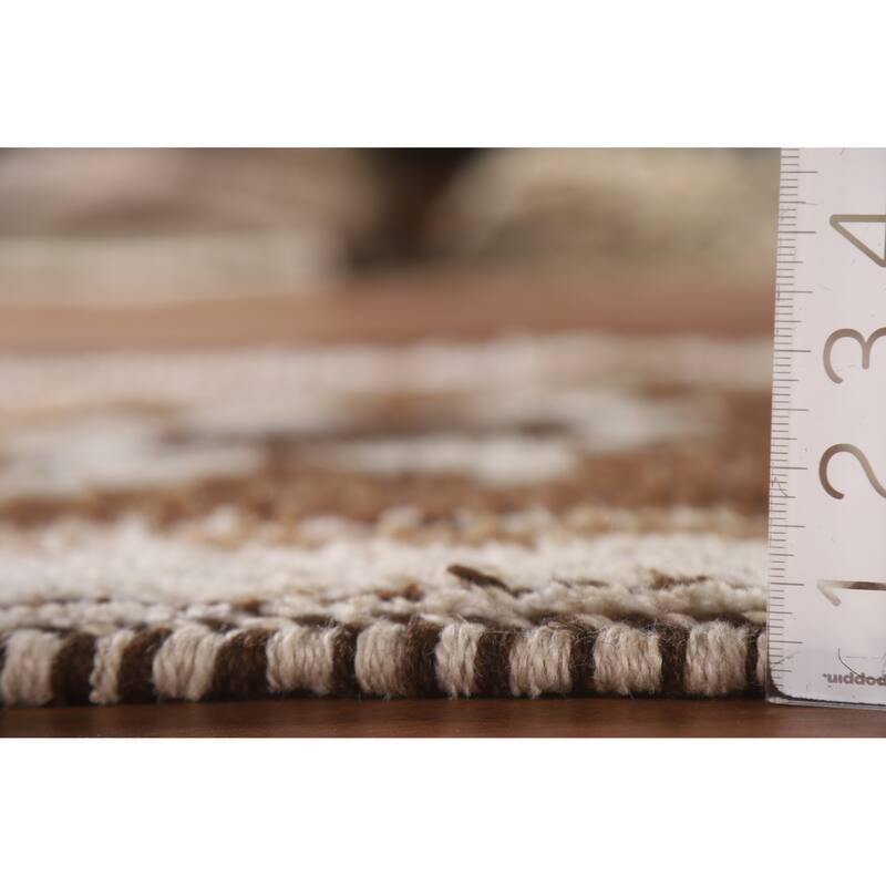 Plush Beige Turkish Anatolian Runner Rug Handmade Wool Carpet - 3'3"x 12'2"