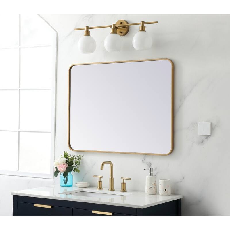Ezra Soft Corner Metal Rectangular Mirror