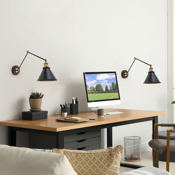 Lnc 2 Pack Mini Black Swing Arm Wall Sconce Industrial