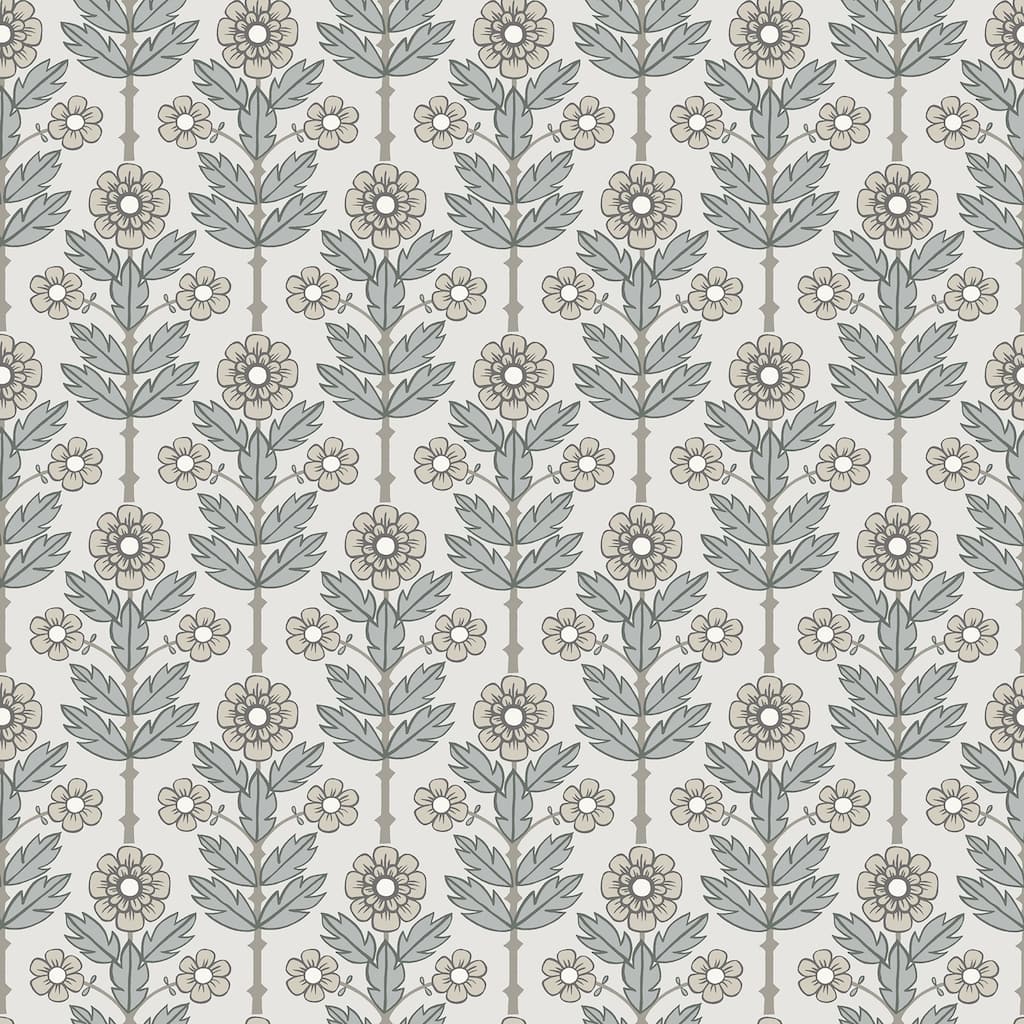 A-Street Prints Aya White Floral Wallpaper
