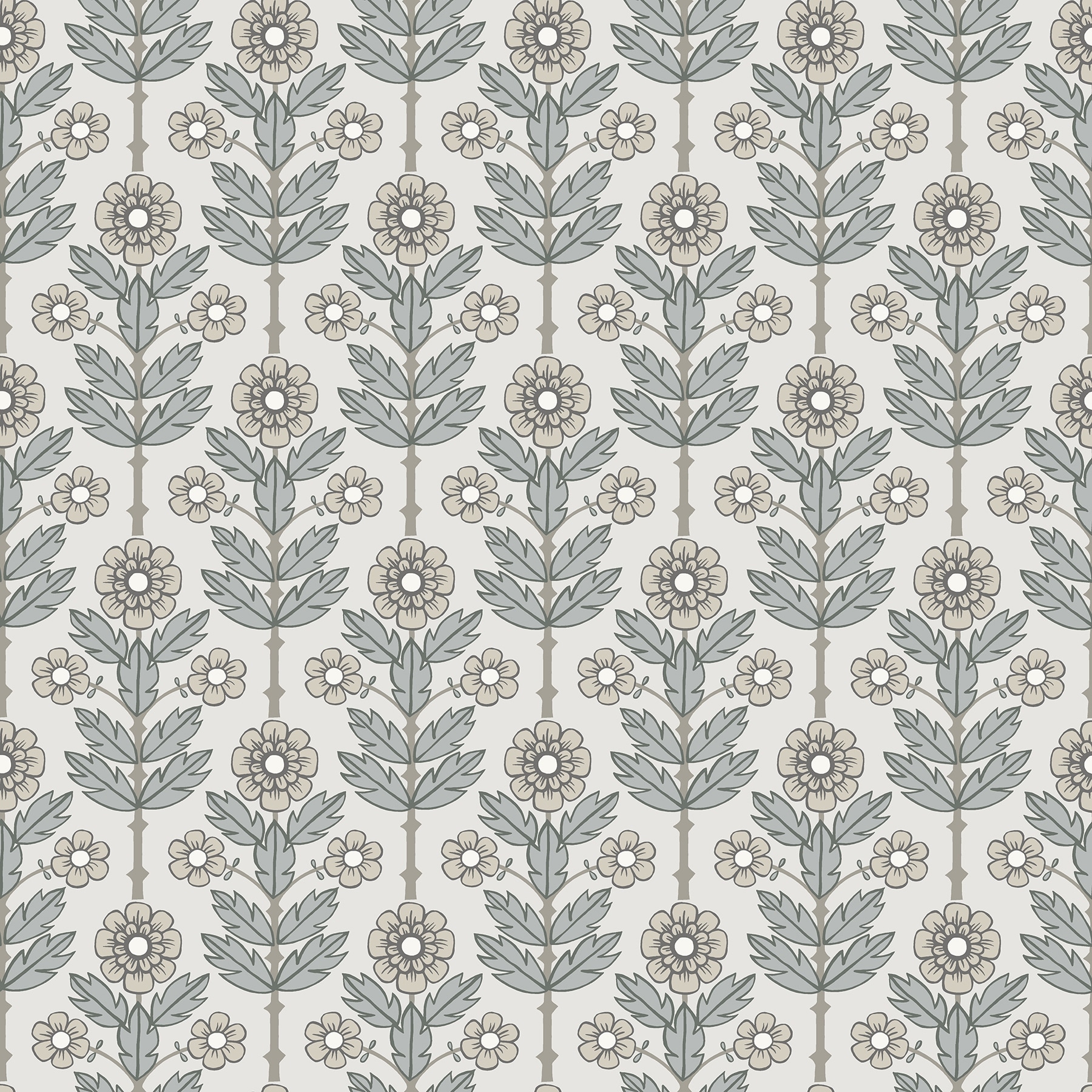 A-Street Prints Aya White Floral Wallpaper