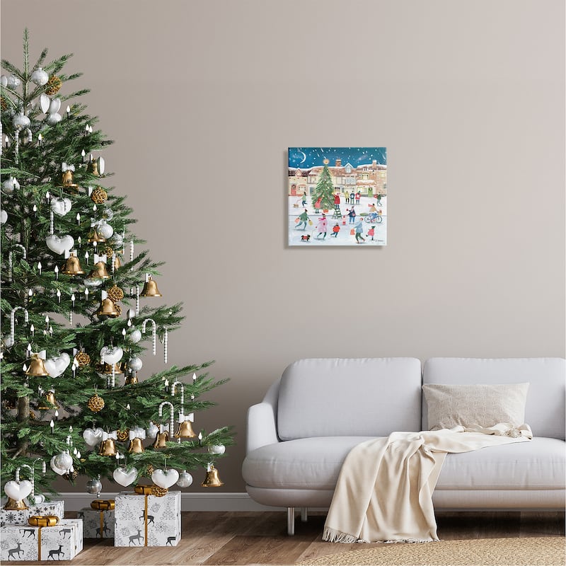Stupell Christmas Tree Town Scene Canvas Wall Art by Clair Rossiter