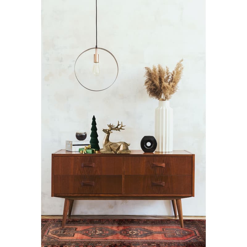 ECARPETGALLERY Hand-knotted Konya Anatolian Dark Copper Wool Rug - 4'2 x 7'3